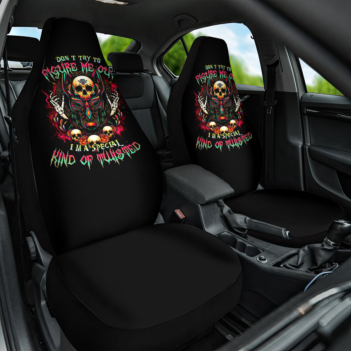 King Skull Car Seat Cover Don't Make Me Mad Then Tell Me To Calm Down - Wonder Print Shop