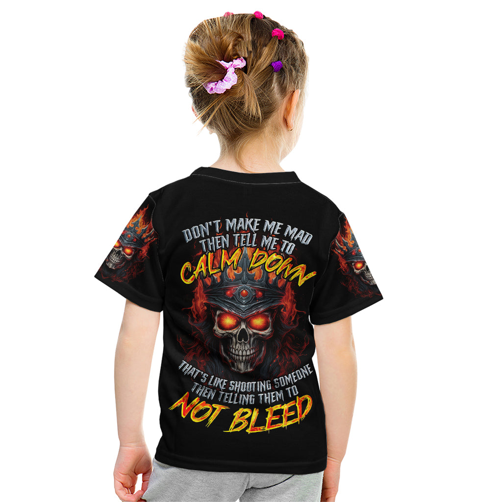 King Skull Kid T Shirt Don't Make Me Mad Then Tell Me To Calm Down - Wonder Print Shop