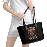 King Skull Leather Tote Bag Don't Make Me Mad Then Tell Me To Calm Down - Wonder Print Shop