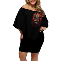 King Skull Off Shoulder Short Dress Don't Make Me Mad Then Tell Me To Calm Down - Wonder Print Shop