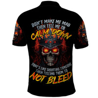 King Skull Polo Shirt Don't Make Me Mad Then Tell Me To Calm Down - Wonder Print Shop