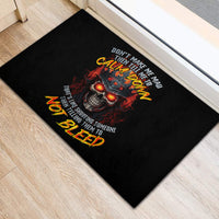 King Skull Rubber Doormat Don't Make Me Mad Then Tell Me To Calm Down - Wonder Print Shop