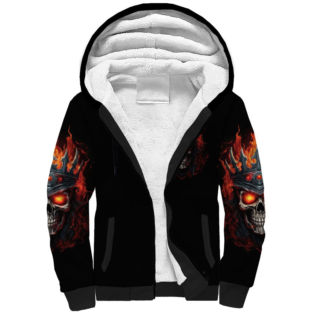 King Skull Sherpa Hoodie Don't Make Me Mad Then Tell Me To Calm Down - Wonder Print Shop