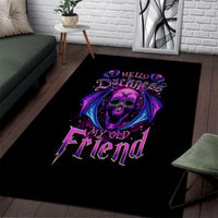 Bat Skull Area Rug Bat Skull Hello Darkness My Old Friend - Wonder Print Shop