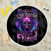 Bat Skull Beach Blanket Bat Skull Hello Darkness My Old Friend - Wonder Print Shop