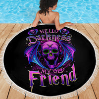 Bat Skull Beach Blanket Bat Skull Hello Darkness My Old Friend - Wonder Print Shop