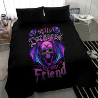 Bat Skull Bedding Set Bat Skull Hello Darkness My Old Friend - Wonder Print Shop