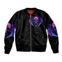 Bat Skull Bomber Jacket Bat Skull Hello Darkness My Old Friend - Wonder Print Shop