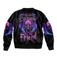 Bat Skull Bomber Jacket Bat Skull Hello Darkness My Old Friend - Wonder Print Shop