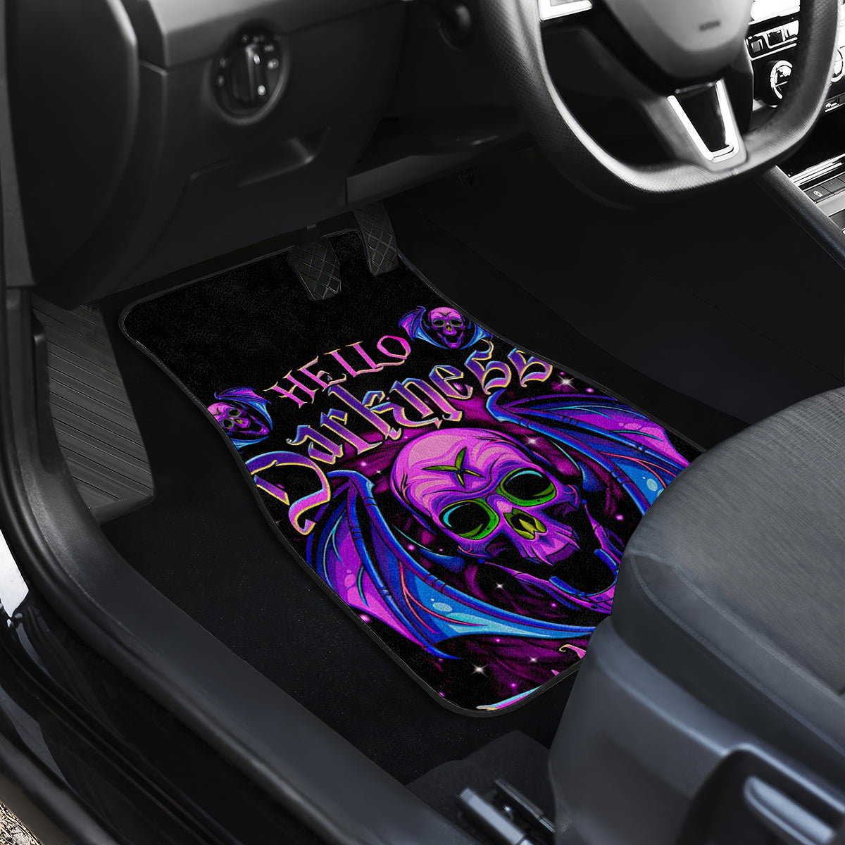 Bat Skull Car Mats Bat Skull Hello Darkness My Old Friend - Wonder Print Shop