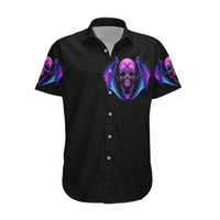 Bat Skull Hawaiian Shirt Bat Skull Hello Darkness My Old Friend - Wonder Print Shop