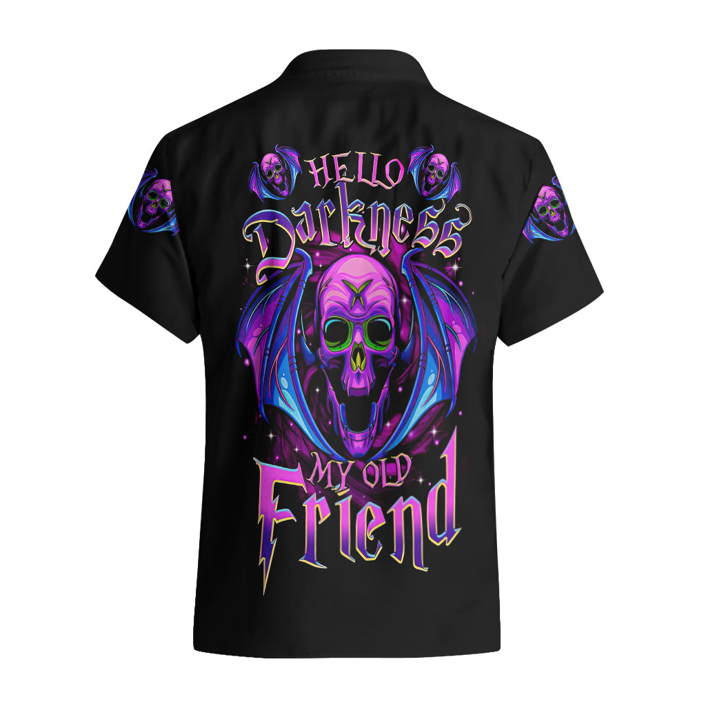 Bat Skull Hawaiian Shirt Bat Skull Hello Darkness My Old Friend - Wonder Print Shop
