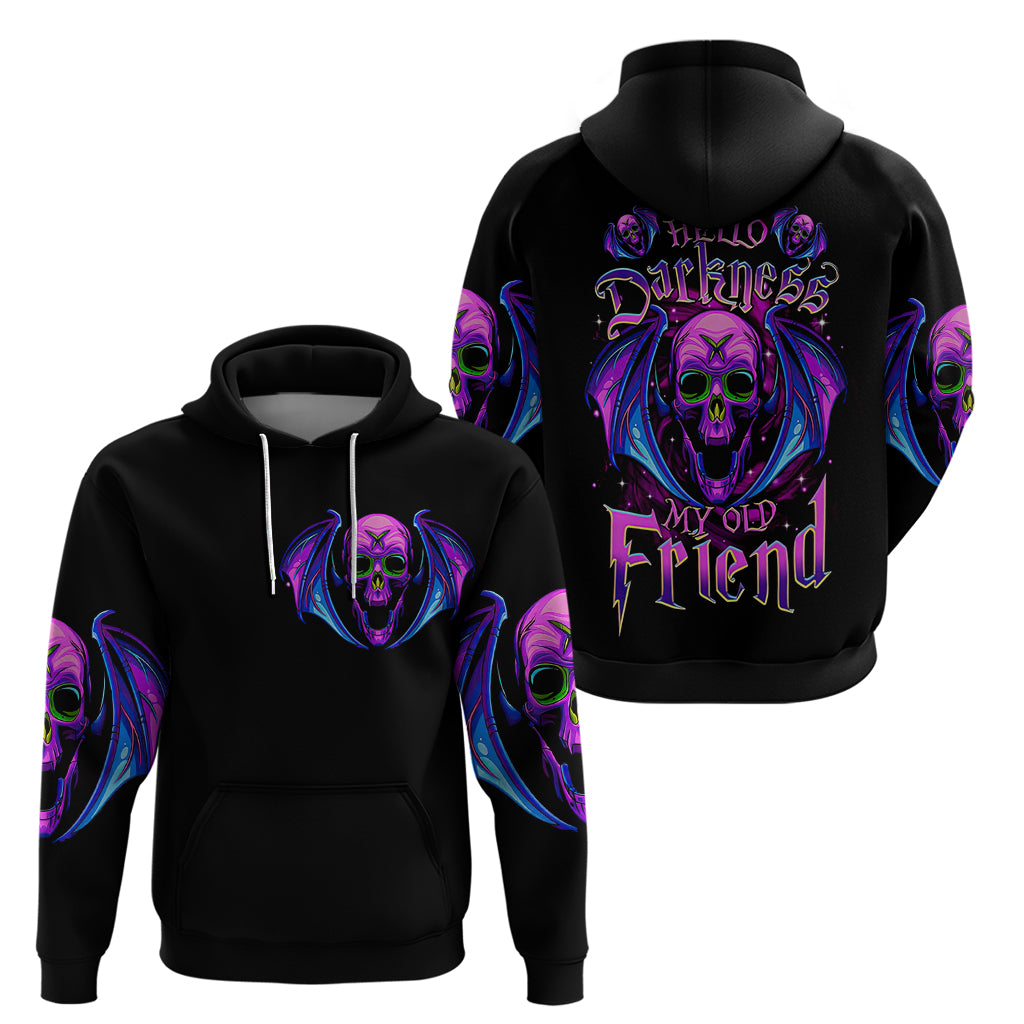 Bat Skull Hoodie Bat Skull Hello Darkness My Old Friend - Wonder Print Shop
