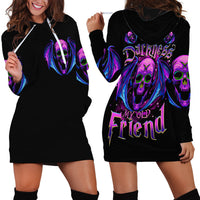Bat Skull Hoodie Dress Bat Skull Hello Darkness My Old Friend - Wonder Print Shop