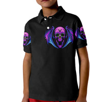Bat Skull Kid Polo Shirt Bat Skull Hello Darkness My Old Friend - Wonder Print Shop
