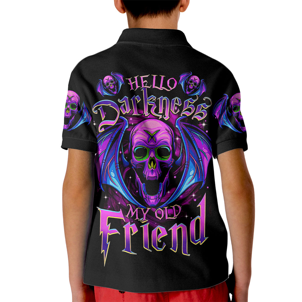 Bat Skull Kid Polo Shirt Bat Skull Hello Darkness My Old Friend - Wonder Print Shop