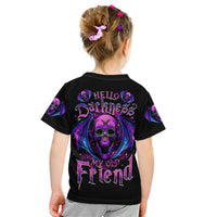 Bat Skull Kid T Shirt Bat Skull Hello Darkness My Old Friend - Wonder Print Shop