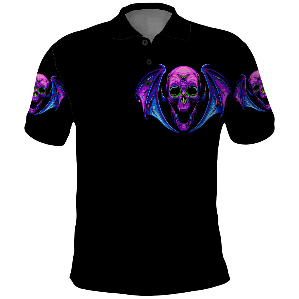 Bat Skull Polo Shirt Bat Skull Hello Darkness My Old Friend - Wonder Print Shop