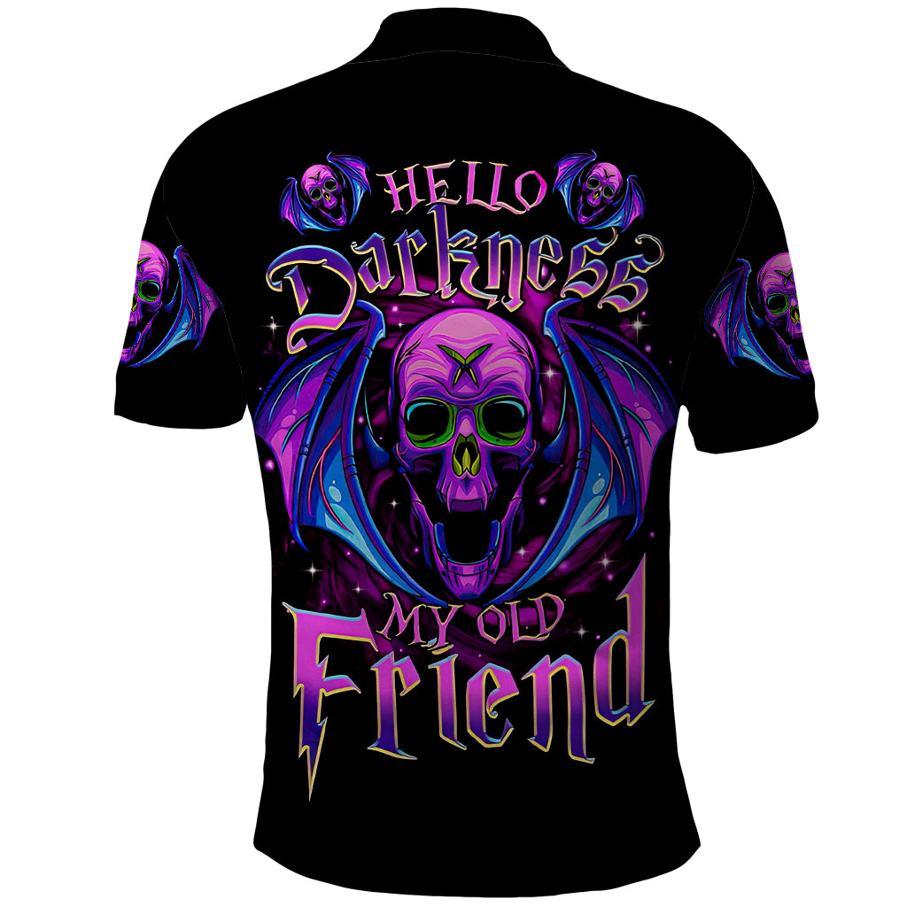 Bat Skull Polo Shirt Bat Skull Hello Darkness My Old Friend - Wonder Print Shop
