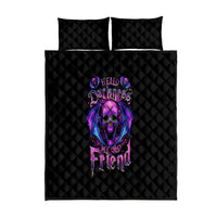 Bat Skull Quilt Bed Set Bat Skull Hello Darkness My Old Friend - Wonder Print Shop