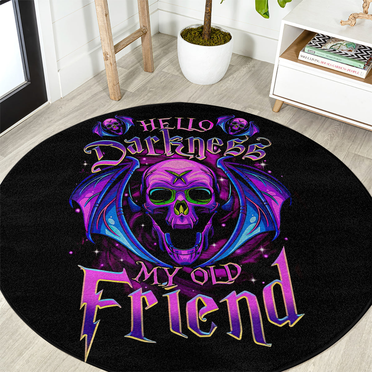bat-skull-round-carpet-bat-skull-hello-darkness-my-old-friend