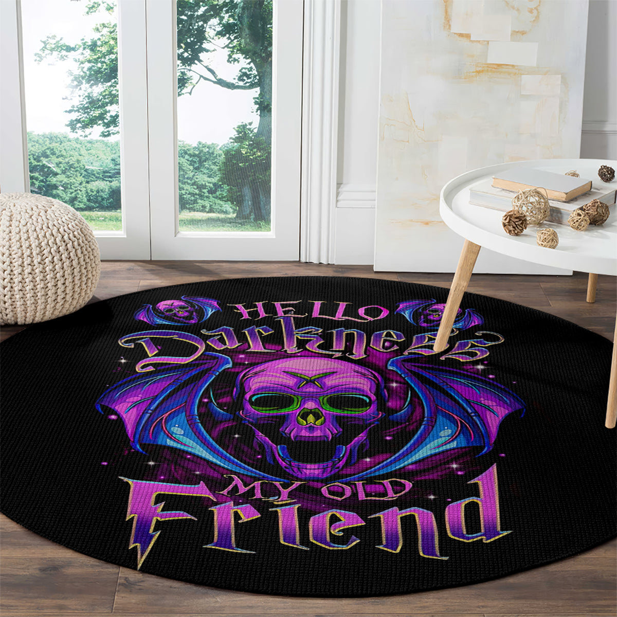 bat-skull-round-carpet-bat-skull-hello-darkness-my-old-friend