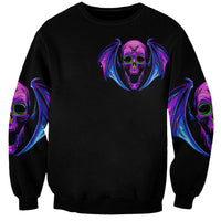 Bat Skull Sweatshirt Bat Skull Hello Darkness My Old Friend - Wonder Print Shop