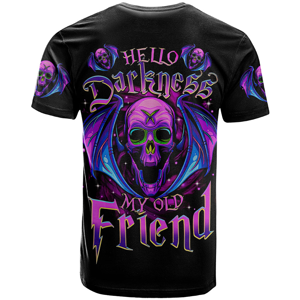 Bat Skull T Shirt Bat Skull Hello Darkness My Old Friend - Wonder Print Shop