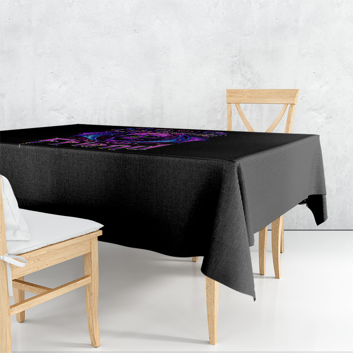 Bat Skull Tablecloth Bat Skull Hello Darkness My Old Friend - Wonder Print Shop