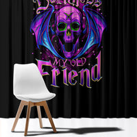Bat Skull Window Curtain Bat Skull Hello Darkness My Old Friend - Wonder Print Shop