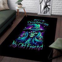Witch Skull Area Rug Skull Witch Hello Darkness My Old Friend - Wonder Print Shop