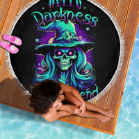 Witch Skull Beach Blanket Skull Witch Hello Darkness My Old Friend - Wonder Print Shop