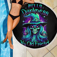 Witch Skull Beach Blanket Skull Witch Hello Darkness My Old Friend - Wonder Print Shop