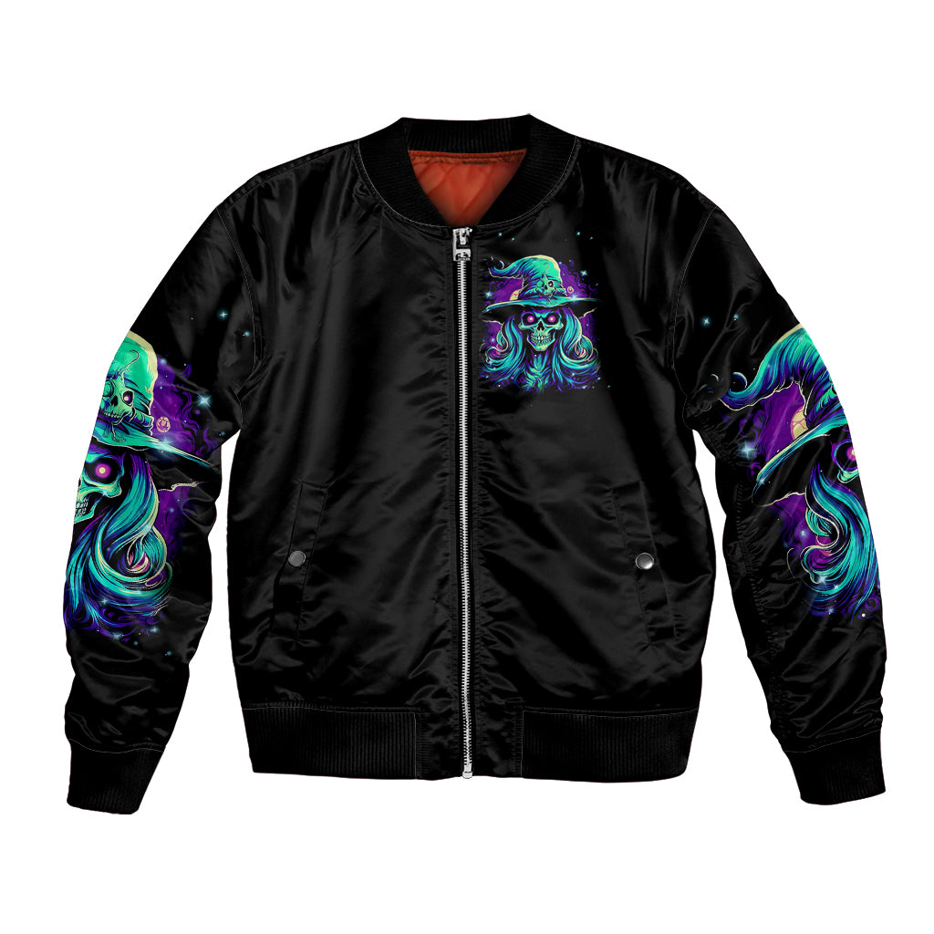 Witch Skull Bomber Jacket Skull Witch Hello Darkness My Old Friend - Wonder Print Shop