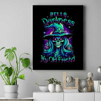 Witch Skull Canvas Wall Art Skull Witch Hello Darkness My Old Friend - Wonder Print Shop