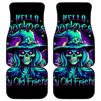 Witch Skull Car Mats Skull Witch Hello Darkness My Old Friend - Wonder Print Shop
