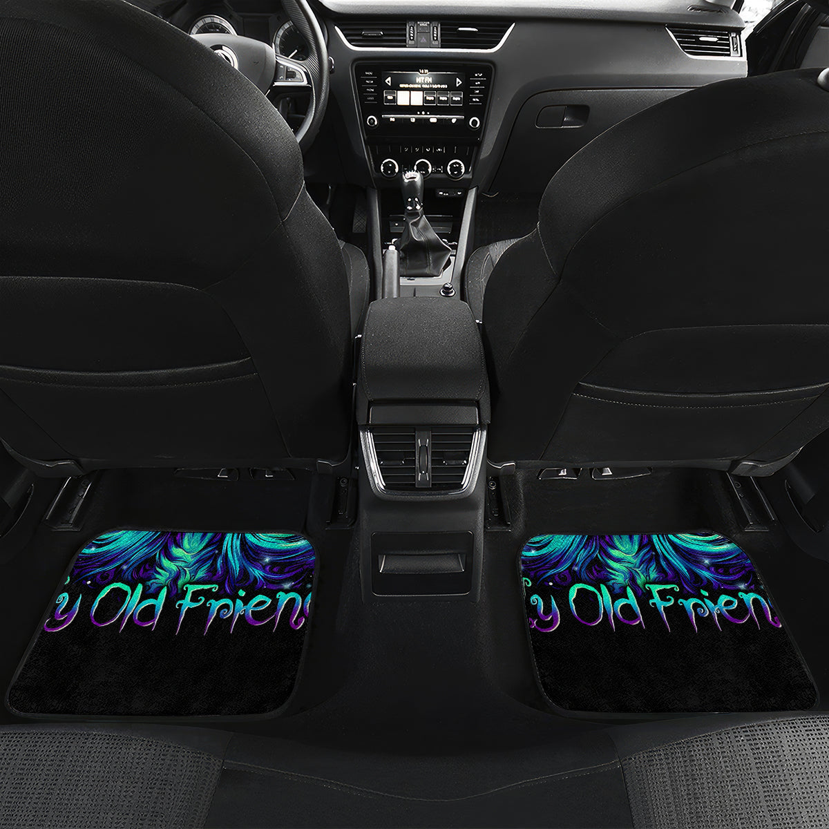Witch Skull Car Mats Skull Witch Hello Darkness My Old Friend - Wonder Print Shop