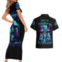 Witch Skull Couples Matching Short Sleeve Bodycon Dress and Hawaiian Shirt Skull Witch Hello Darkness My Old Friend - Wonder Print Shop