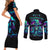 Witch Skull Couples Matching Short Sleeve Bodycon Dress and Long Sleeve Button Shirts Skull Witch Hello Darkness My Old Friend - Wonder Print Shop