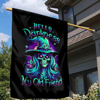 Witch Skull Garden Flag Skull Witch Hello Darkness My Old Friend - Wonder Print Shop