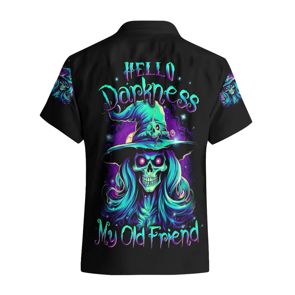 Witch Skull Hawaiian Shirt Skull Witch Hello Darkness My Old Friend - Wonder Print Shop