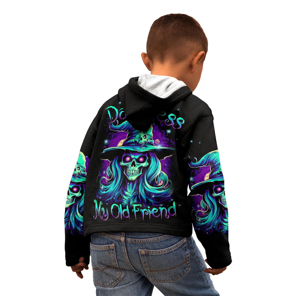 Witch Skull Kid Hoodie Skull Witch Hello Darkness My Old Friend - Wonder Print Shop