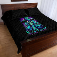 Witch Skull Quilt Bed Set Skull Witch Hello Darkness My Old Friend - Wonder Print Shop