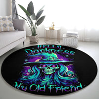 witch-skull-round-carpet-skull-witch-hello-darkness-my-old-friend