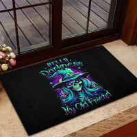 Witch Skull Rubber Doormat Skull Witch Hello Darkness My Old Friend - Wonder Print Shop