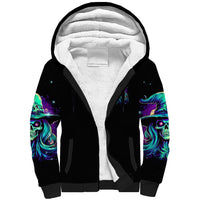 Witch Skull Sherpa Hoodie Skull Witch Hello Darkness My Old Friend - Wonder Print Shop