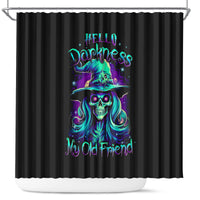 witch-skull-shower-curtain-skull-witch-hello-darkness-my-old-friend