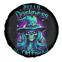 Witch Skull Spare Tire Cover Skull Witch Hello Darkness My Old Friend - Wonder Print Shop