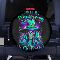 Witch Skull Spare Tire Cover Skull Witch Hello Darkness My Old Friend - Wonder Print Shop