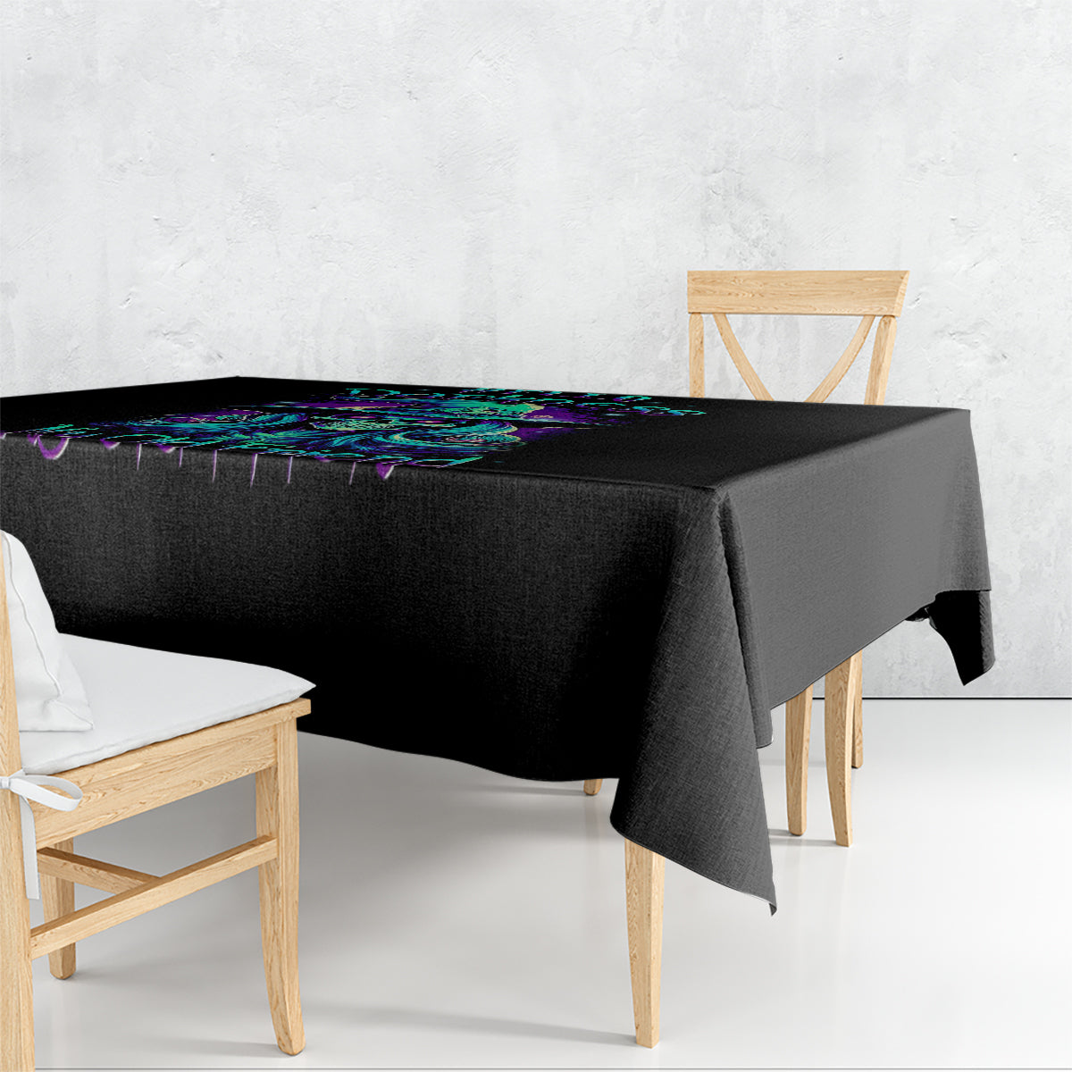 Witch Skull Tablecloth Skull Witch Hello Darkness My Old Friend - Wonder Print Shop